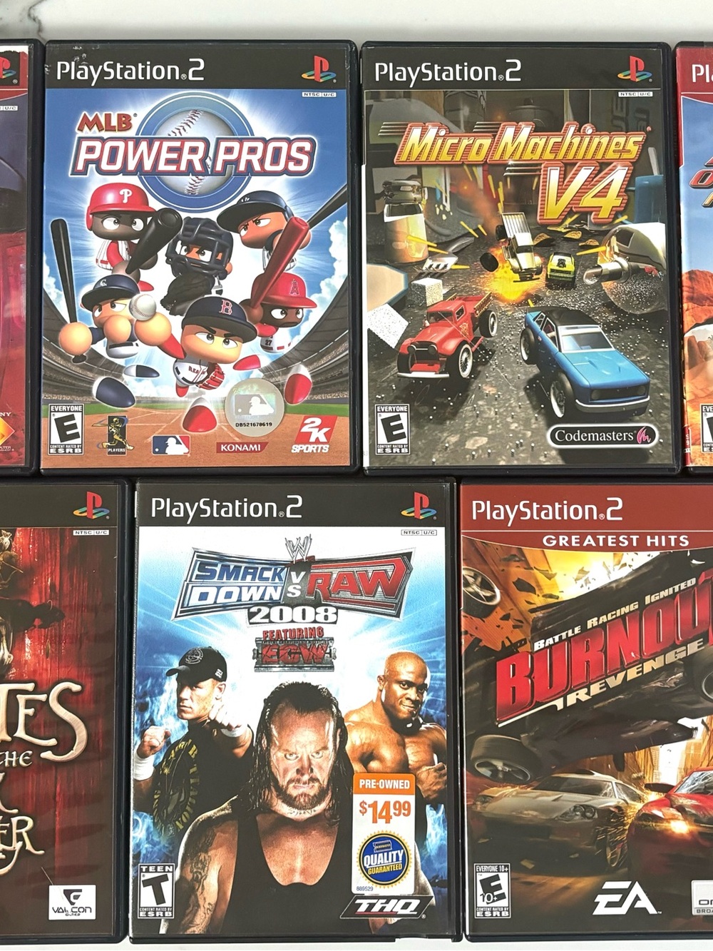 7 PLAYSTATION PS2 GAMES MICRO MACHINES V4, GRAN TURISMO 3, ATV, BURNOUT & MORE